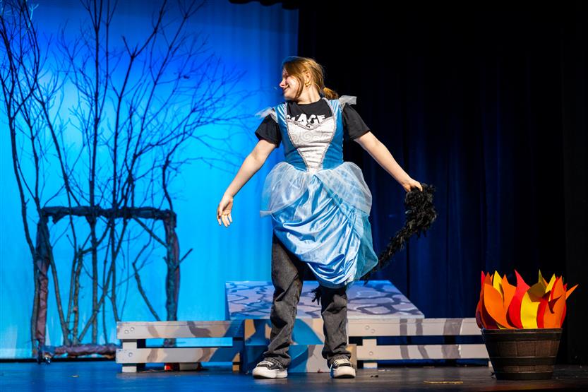Students perform onstage